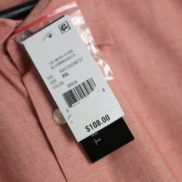NWT The Men's Bloomingdale's Brick Button Down Stretch Fabric Size XXL - Picture 4 of 8